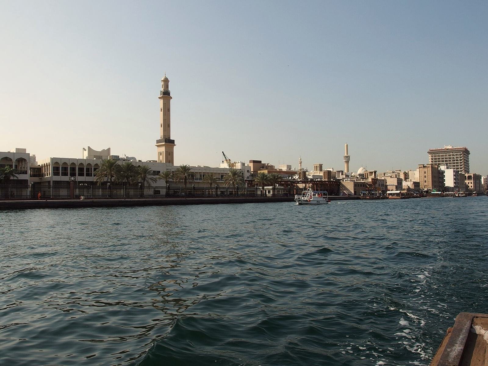 An abra crossing Dubai Creek towards Deira